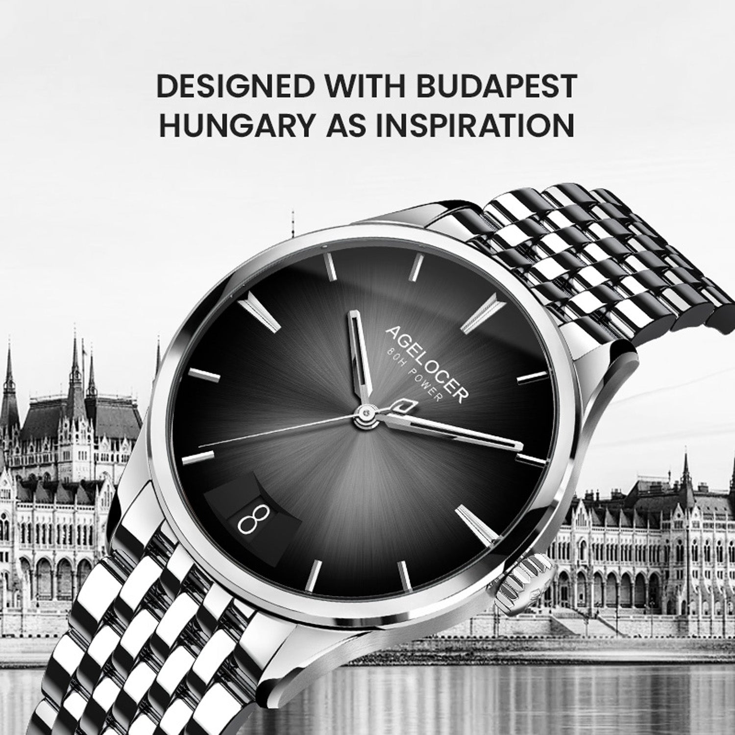 AGELOCER Budapest Series Men Watches Gradient Dial Automatic Mechanical Watches