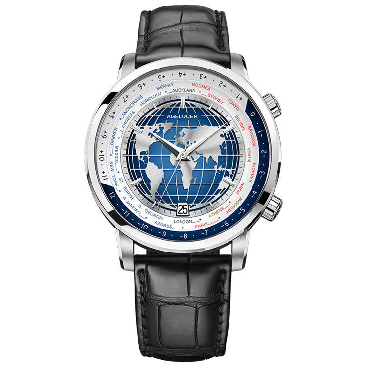 Agelocer World Time Men's Formal Automatic Mechanical Watch