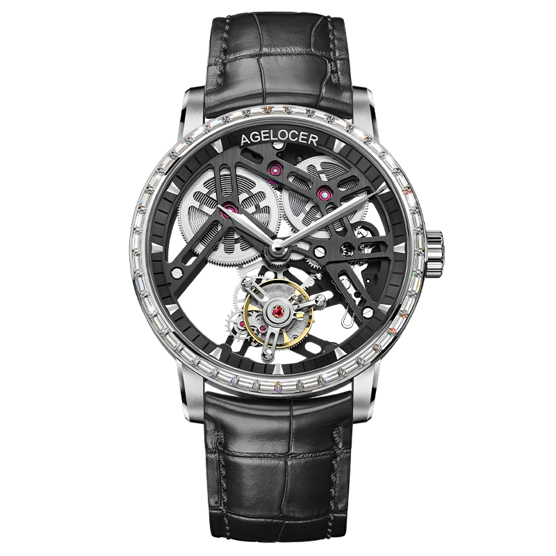Agelocer 9001 Free-Sprung Original Manual Winding Flying Tourbillon Watch For Men (US Warehouse)