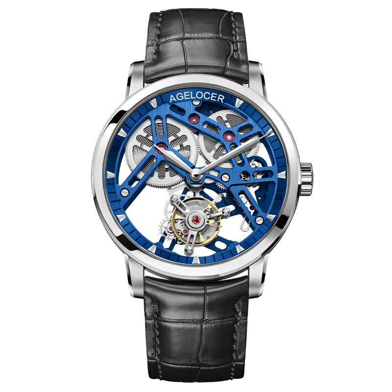 Agelocer 9001 Free-Sprung Original Manual Winding Flying Tourbillon Watch For Men (US Warehouse)