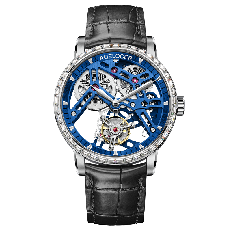 Agelocer 9001 Free-Sprung Original Manual Winding Flying Tourbillon Watch For Men (US Warehouse)