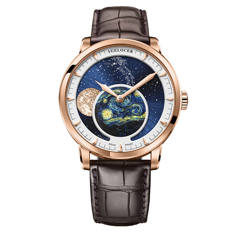 Agelocer Astronomer Van Gogh Original Men's Automatic Mechanical Moonphase Watch