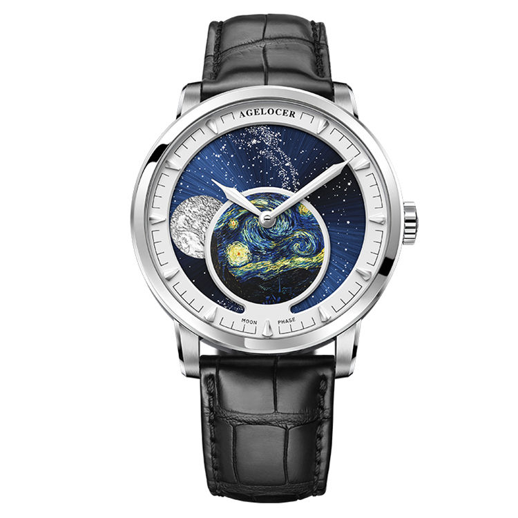 Agelocer Astronomer Van Gogh Original Men's Automatic Mechanical Moonphase Watch